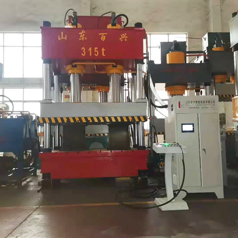 315噸防眩網成型四柱液壓機成型工藝